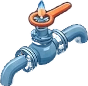 Doğalgaz vanası ve boru
